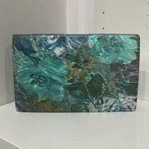 Vintage Travel Jewelry Earring Case Floral Clamshell 1960s Retro Groovy